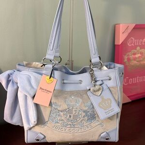Juicy Couture Soft Blue Tote with Bow Accent